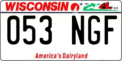 WI license plate 053NGF