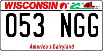 WI license plate 053NGG