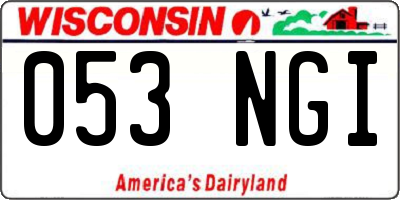 WI license plate 053NGI