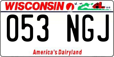 WI license plate 053NGJ