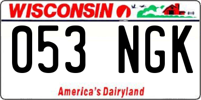 WI license plate 053NGK