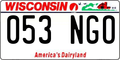 WI license plate 053NGO