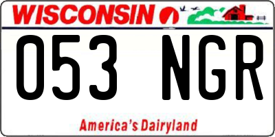 WI license plate 053NGR