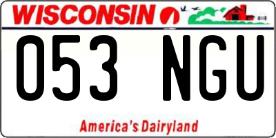 WI license plate 053NGU