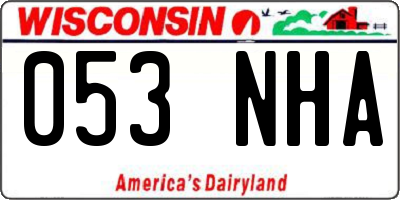 WI license plate 053NHA