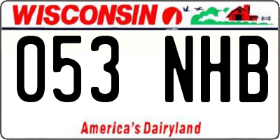 WI license plate 053NHB