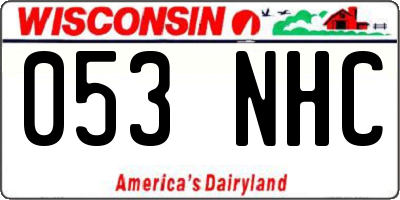 WI license plate 053NHC