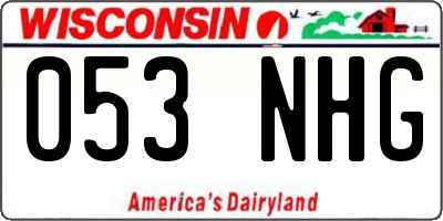 WI license plate 053NHG