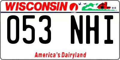 WI license plate 053NHI