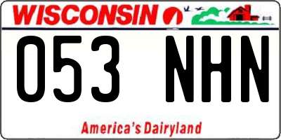 WI license plate 053NHN
