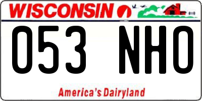 WI license plate 053NHO