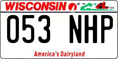 WI license plate 053NHP