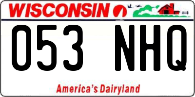 WI license plate 053NHQ