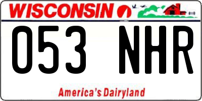 WI license plate 053NHR