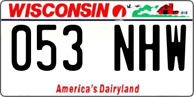 WI license plate 053NHW