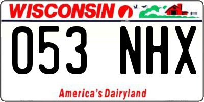 WI license plate 053NHX