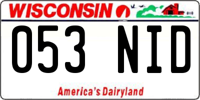 WI license plate 053NID