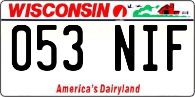 WI license plate 053NIF