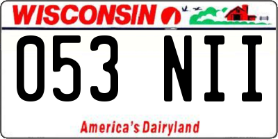 WI license plate 053NII