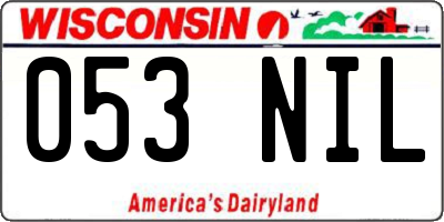 WI license plate 053NIL