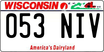 WI license plate 053NIV