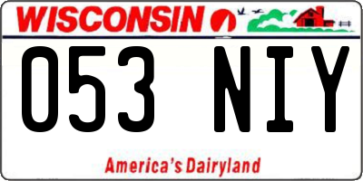 WI license plate 053NIY