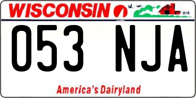 WI license plate 053NJA