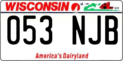 WI license plate 053NJB
