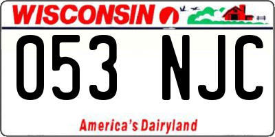 WI license plate 053NJC