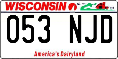 WI license plate 053NJD