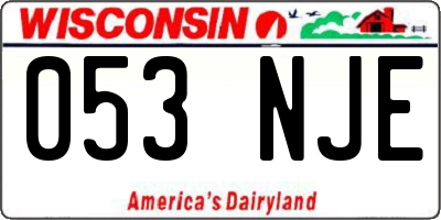 WI license plate 053NJE