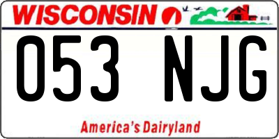 WI license plate 053NJG