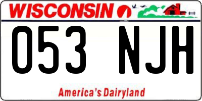 WI license plate 053NJH