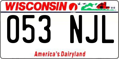 WI license plate 053NJL