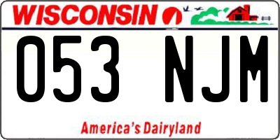 WI license plate 053NJM