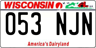 WI license plate 053NJN