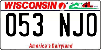WI license plate 053NJO