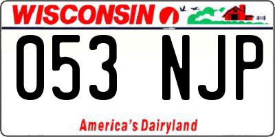 WI license plate 053NJP