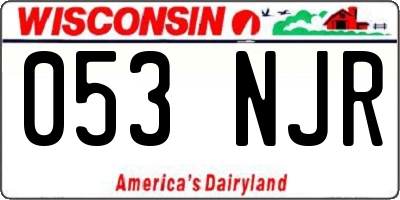 WI license plate 053NJR