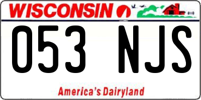 WI license plate 053NJS