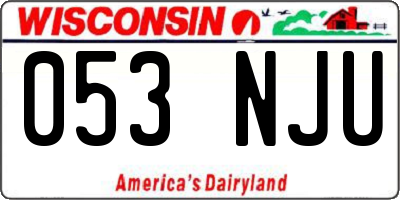 WI license plate 053NJU