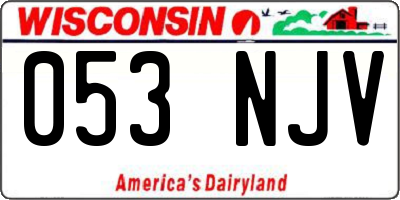 WI license plate 053NJV