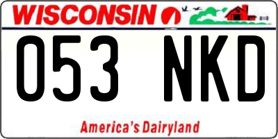 WI license plate 053NKD