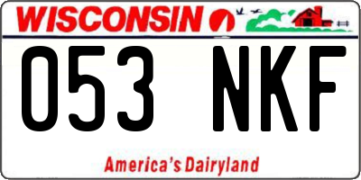 WI license plate 053NKF