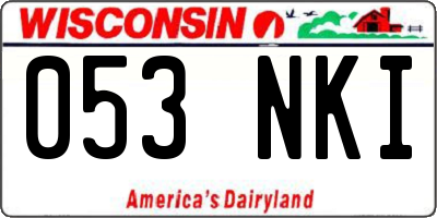 WI license plate 053NKI