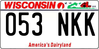 WI license plate 053NKK