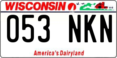 WI license plate 053NKN