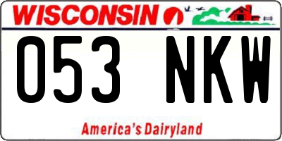 WI license plate 053NKW