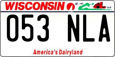 WI license plate 053NLA