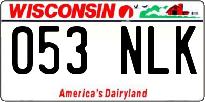 WI license plate 053NLK